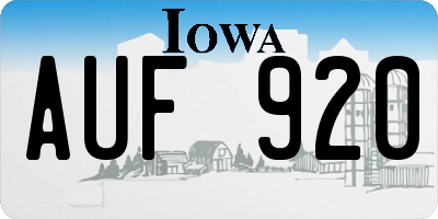 IA license plate AUF920
