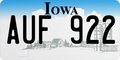 IA license plate AUF922