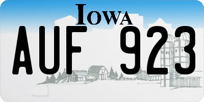IA license plate AUF923