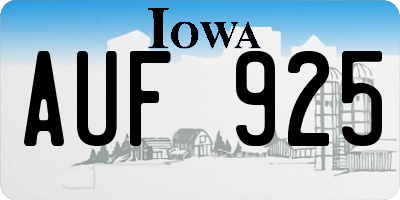 IA license plate AUF925