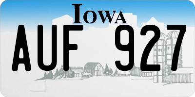 IA license plate AUF927