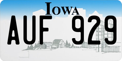 IA license plate AUF929