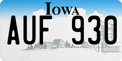 IA license plate AUF930