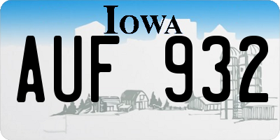 IA license plate AUF932