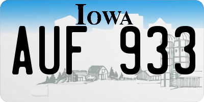IA license plate AUF933