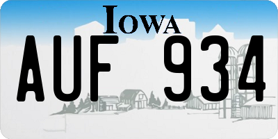 IA license plate AUF934