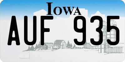 IA license plate AUF935