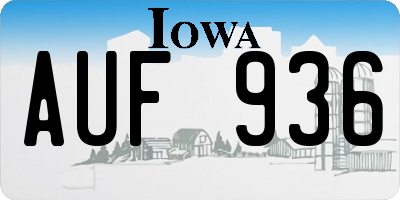 IA license plate AUF936