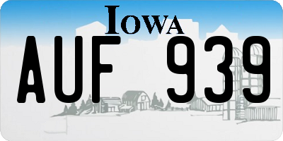 IA license plate AUF939