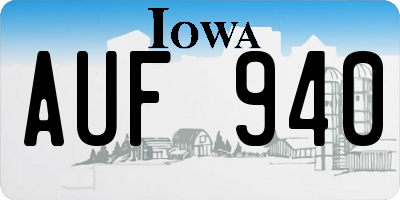 IA license plate AUF940