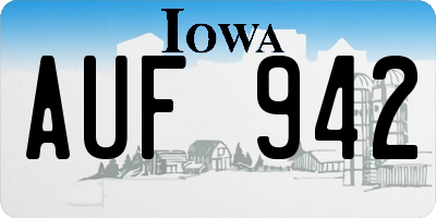IA license plate AUF942