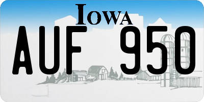 IA license plate AUF950