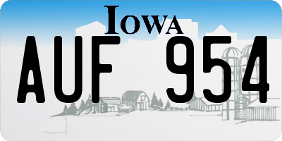 IA license plate AUF954