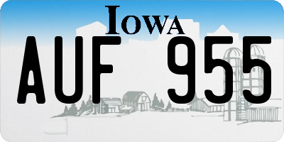 IA license plate AUF955