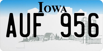 IA license plate AUF956