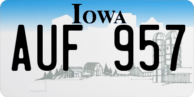 IA license plate AUF957