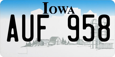 IA license plate AUF958