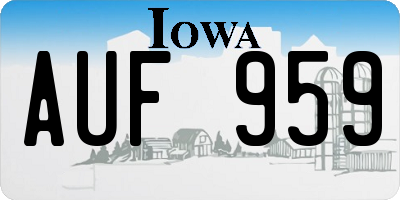 IA license plate AUF959
