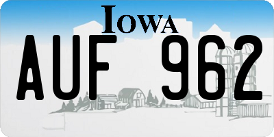 IA license plate AUF962