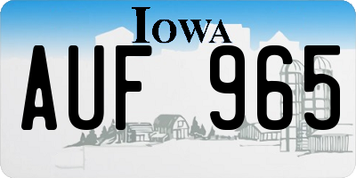 IA license plate AUF965