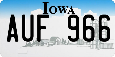 IA license plate AUF966