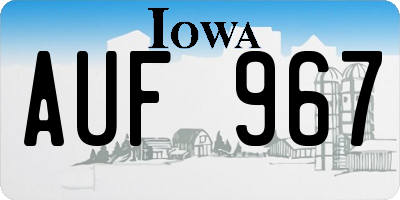 IA license plate AUF967