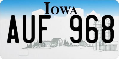 IA license plate AUF968