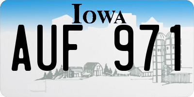 IA license plate AUF971