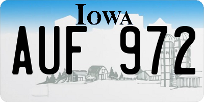 IA license plate AUF972