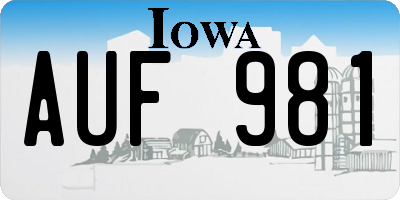 IA license plate AUF981