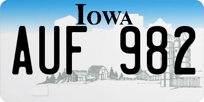 IA license plate AUF982
