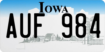 IA license plate AUF984