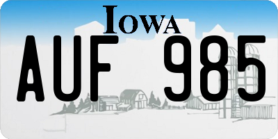IA license plate AUF985