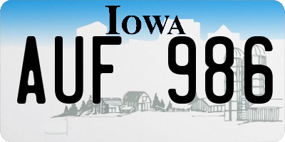 IA license plate AUF986