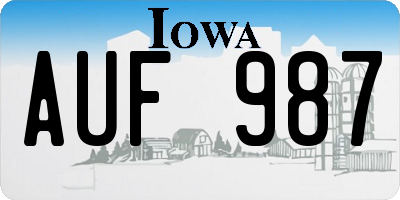 IA license plate AUF987
