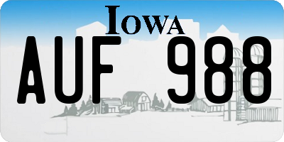 IA license plate AUF988