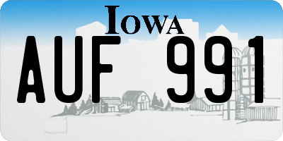 IA license plate AUF991