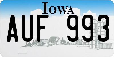 IA license plate AUF993