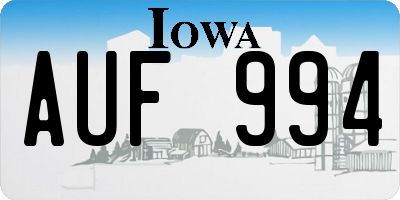 IA license plate AUF994