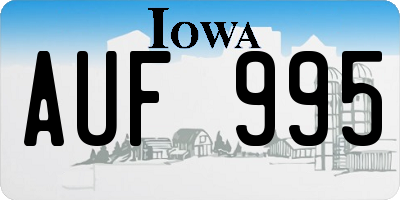 IA license plate AUF995