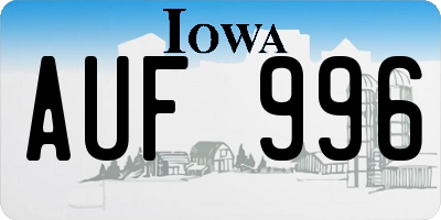 IA license plate AUF996