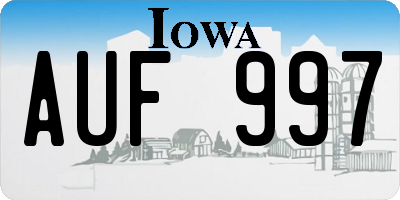 IA license plate AUF997