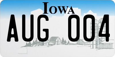 IA license plate AUG004