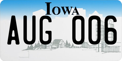 IA license plate AUG006