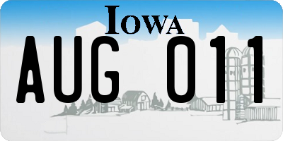 IA license plate AUG011