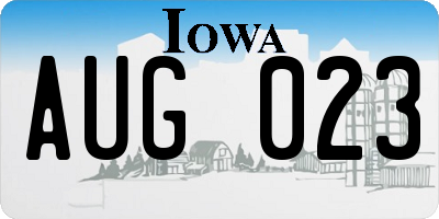 IA license plate AUG023