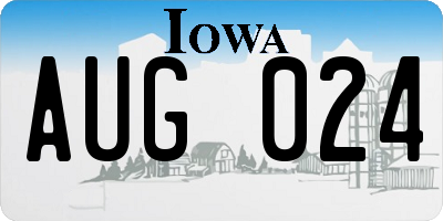 IA license plate AUG024