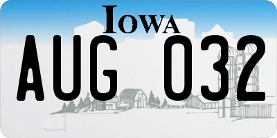 IA license plate AUG032