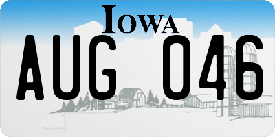 IA license plate AUG046