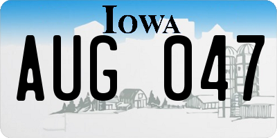 IA license plate AUG047